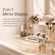 VOLIVO Digital Alarm Clock, USB Charging, Dual Alarms, Dimmable Backlight, Mirror Function, Snooze, Date and Temp Display for Bedroom