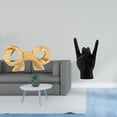 thumbnail image 2 of Tirador de latón con forma de lazo para muebles, estatua con gesto de roca, escultura creativa moderna de resina para estantes, ideal para decoración, 2 of 8