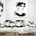 thumbnail image 4 of Designart Pretty Woman Black - Abstract Portrait Throw Pillow - 18x18, 4 of 5