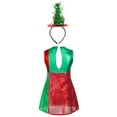 thumbnail image 2 of Xnihocha Robe de Fête de Noël pour Filles, Imprimé Rayé, Tutu, avec Bandeau Mignon, Cerceau à Cheveux, Olive 14, 2 of 7