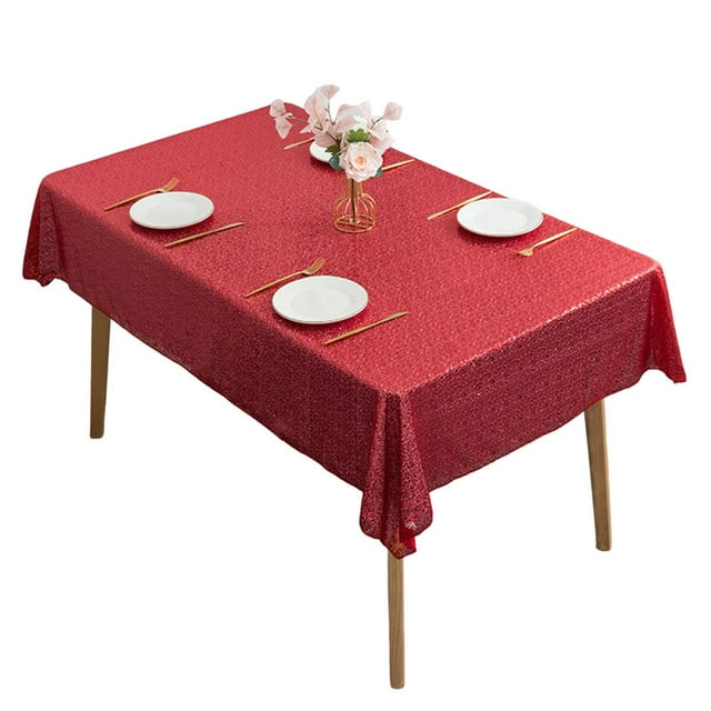 Table Cloth Exquisite Anti-fade Anti-slip Colorful Decorative Dining Room Sequin Table Cover Party Supplies for Gift