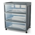thumbnail image 2 of (3 pack) Mainstays 3 Drawer Wide Storage Cart, Gray, 2 of 12