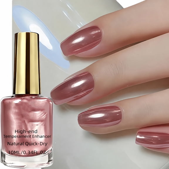 Rose Gold Nail Polish, Diamond Strength Metallic Mirror Nail Polish,Nude Shimmer, 0.34 fl oz