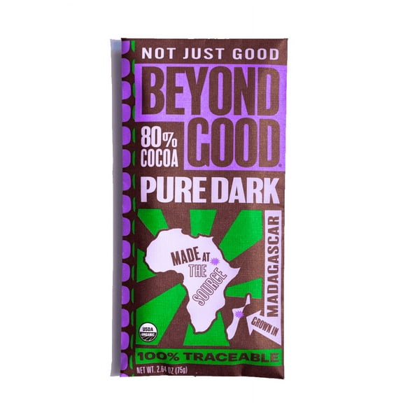 Beyond Good Dark Madagascar Chocolate Bar 80% 2.64 oz (Pack of 12)