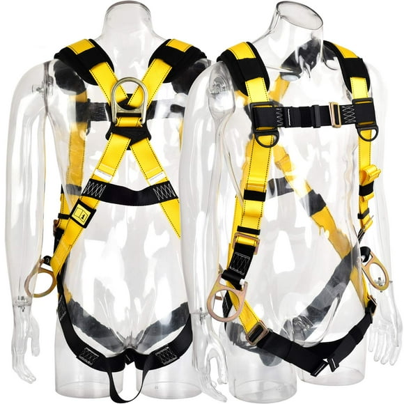 WELKFORDER 3D-Ring Industrial Fall Protection Safety Harness ANSI/ASSE Z359.11-2014 Compliant Full Body Personal Protection Equipment 5-Point Adjustment Universal 310 lbs