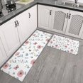 thumbnail image 2 of Pioneer Flower Floral Print Pattern Kitchen Rugs Sets Of 2, Anti Fatigue Non Slip Washable Floor Mats for Kitchen Sink Laundry, 17X30 Inch + 17X47 Inch, 2 of 6