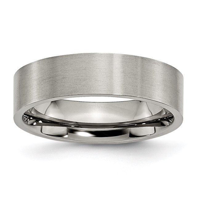 Titanium 6mm Ring Man Wedding Classic Flat For Dad Mens For Him