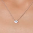 thumbnail image 3 of Gem Stone King 10K White Gold White Moissanite Pendant Necklace for Women | 0.50 Cttw | Gemstone Birthstone | Oval 6X4MM | With 18 inch Chain, 3 of 6