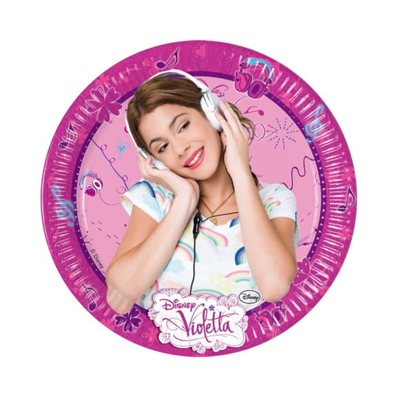 Violetta Paper Headphones Party Plates (Pack of 8)