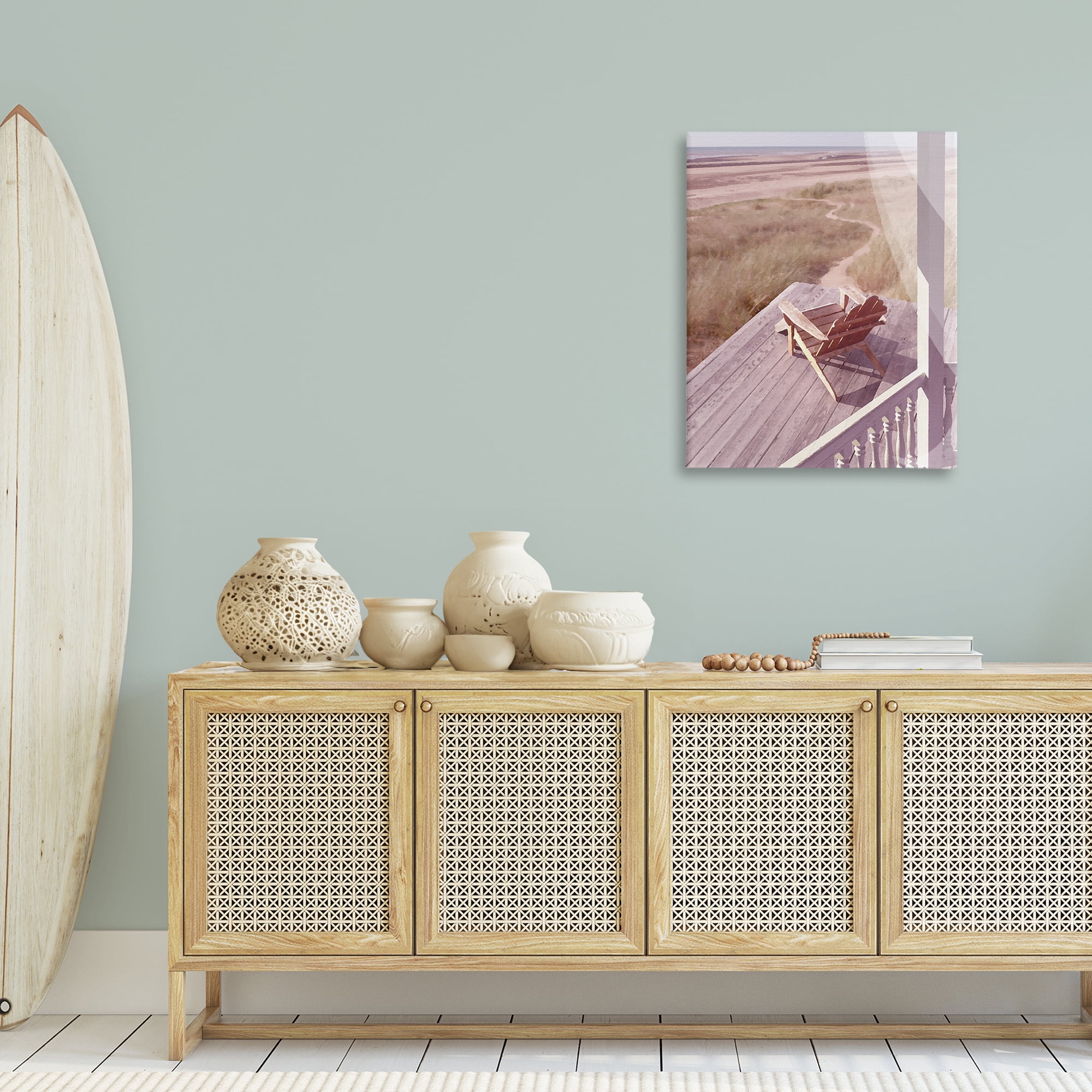 Stupell Industries Hamptons Beach Porch Landscape Painting Gallery Wrapped Canvas Art Print Wall Art, 24 x 30