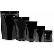 100 pcs Black Foil 2" x 3" Flat Food Pouch Ziplock Mylar Smell Proof Bags