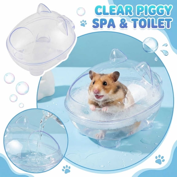 Transparent Pet Bath Basin - Plastic Washing Tub for Small Pets Like Hamster, Guinea Pig & Hedgehog.
