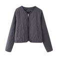 thumbnail image 1 of Soki Women's Quilted Zip Up Raglan Long Sleeve Bomber Jacket, 1 of 8