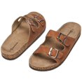 thumbnail image 6 of Alpine Swiss Mens Double Strap Slide Sandals with EVA Sole - Flat Casual Comfort Shoes, Brown, 6 of 7