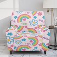 thumbnail image 2 of HELLHERO Hand-Drawn Rainbow & Floral Pattern Recliner Chair Covers for Single Sofa Chair, Anti Spill Anti Stain Recliner Slipcovers for Home Living Room Single Lounger Sofa, 2 of 8