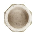 thumbnail image 3 of DII Traditional Cement Stone Ancient Leaf Flower Pot in Green/White (Set of 2), 3 of 3