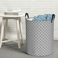 thumbnail image 6 of Rateoe Gray Plaid Pattern Round Laundry Hamper Basket, Tall Hamper Basket for Blanket Storage, Nursery Clothes Hamper for Laundry in Bedroom and College Dorm-Small, 6 of 6