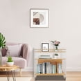 thumbnail image 3 of End Tables, Side Table, Sofa Table, 68x36x70cm Natural Bamboo Acrylic, 3-Tier Adjustable Shelf, Spacious 26.8x14.2in Desktop, Open Design, 33 lbs Per Layer, Universal Wheels, 3 of 7