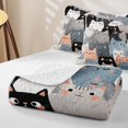 thumbnail image 4 of Erosebridal Cartoon Cat Twin Quilt Set,Multi Kitten Cute Twin Coverlet Set For Girls,2pcs, 4 of 7