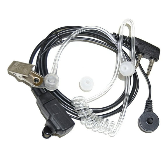 HQRP 2 Pin Acoustic Tube Earpiece Headset Mic for Kenwood TK-3230, TK-3230XLS, TK-3302, TK-3312