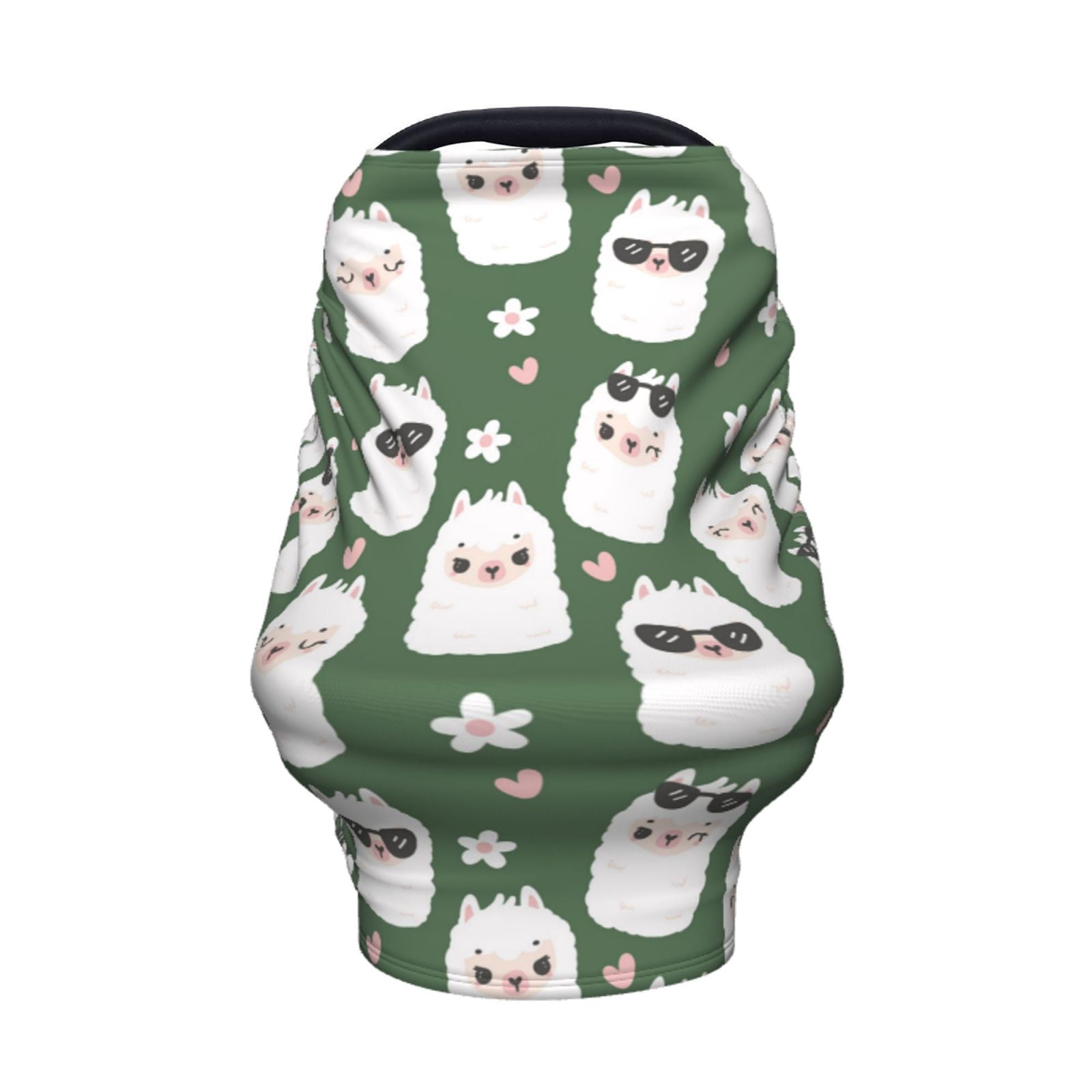 Fotbe Alpaca Faces Pattern Car Seat Covers for Babies, Nursing Breastfeeding Cover Infant Carseat Canopy, Soft Stretchy Carrier Cover