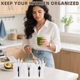 thumbnail image 5 of LZLINGMEI 1PC Acrylic Cutlery Storage Organizer,Silverware Caddy Countertop Knife Spoon and Fork Holder Kitchen,3 Section Tableware Storage Box for Cabinet Dining Room(Clear), 5 of 7