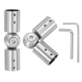 thumbnail image 1 of Conector de Varilla de Cortina de Esquina Uxcell, 2 Pcs Conector de Varilla de Cortina Ajustable para Varilla de 3/4", Plata, 1 of 7