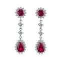thumbnail image 2 of Bling Jewelry Womens Vintage Bridal Gemstone Chandelier Clip-On Earrings with CZ Teardrop Design, 2 of 6