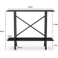thumbnail image 3 of 2 Tier Metal Sturdy Narrow Plant Stand with Wheels, Plant Stand Indoor and Outdoor, L35.43 x W10.3 x H29.9 inch, 440 LBS Capacity & Heavy Duty Construction., 3 of 13