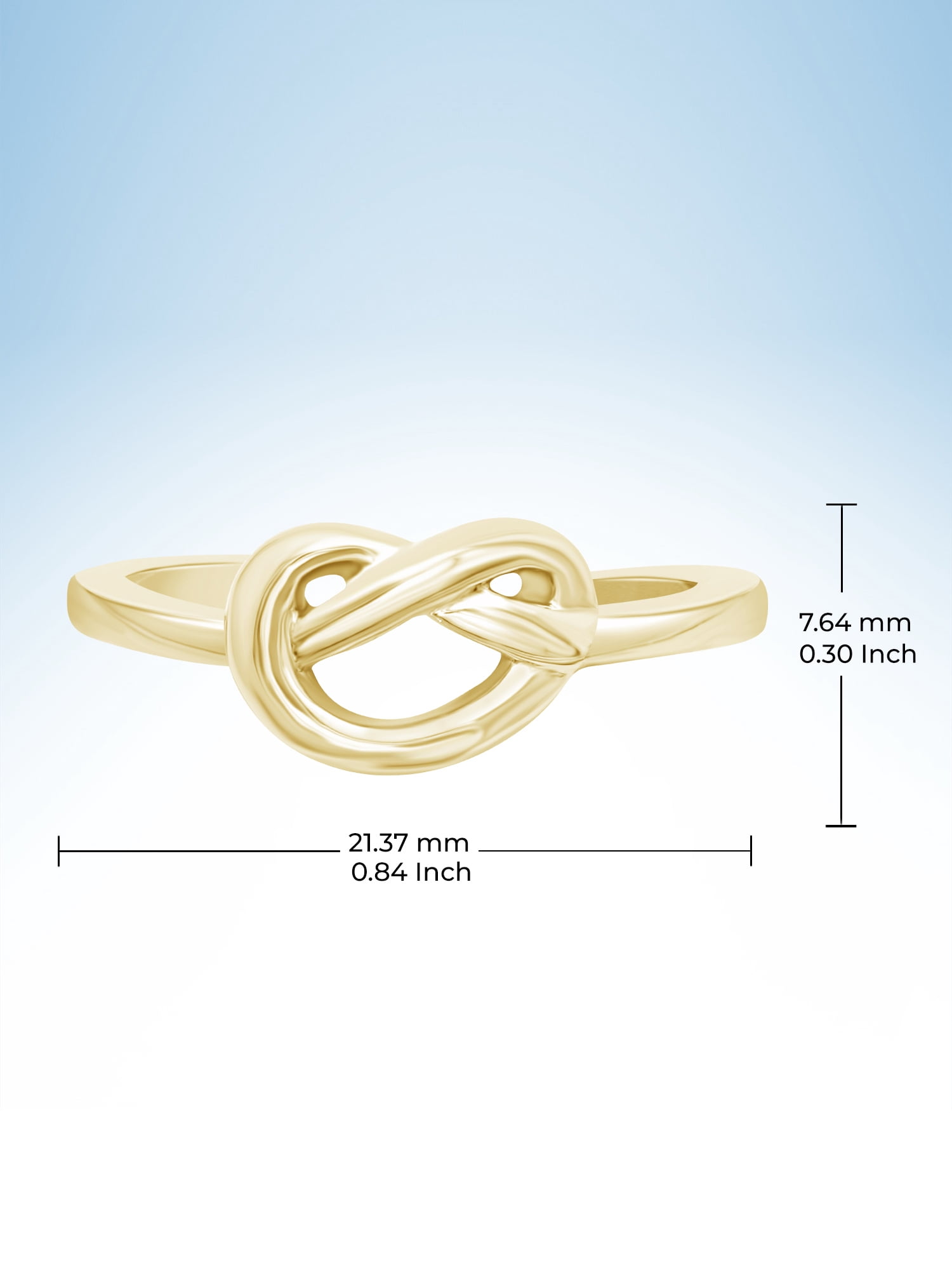 JewelersClub 14K Gold Over Silver Love Knot Friendship Ring for Women | Dainty Gold over Silver Promise Ring For Women | Silver Celtic Knot Ring For Women