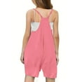 thumbnail image 6 of JTSRKL Cute Kids Girls Jumpsuits Casual Solid Color Summer Sleeveless Spaghetti Strappy Shorts Jumpsuit Loose Fit Rompers Teens Outfit Clothes with Big Pockets Pink 7-8 Years, 6 of 6