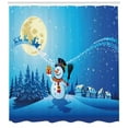 thumbnail image 3 of Ambesonne Christmas Shower Curtain, Snowy Land Pines Moon, 69"Wx70"L, Blue Eggshell White, 3 of 3
