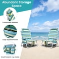 thumbnail image 4 of HONEY HOME Backpack Beach Chair, 5 Level Adjustable Positions Beach Chair with Back Storage Bag, Cooler Pouch and Side Bags for Beach Poolside Lawn (blue）, 4 of 7