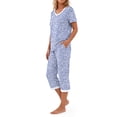 thumbnail image 3 of Weekease Printed Two Piece Pajama Sets for Women V Neck Short Sleeve Tops and Capri Casual Summer Sleepwear, 3 of 7