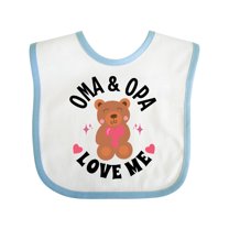 Inktastic Oma and Opa Love Me Grandchild Bear Girls Baby Bib