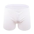 thumbnail image 2 of HUPOM Mens Underwear Boxer Briefs Male Thongs Medium waist Comfort Waist Solid Boxer Briefs White 2XL, 2 of 5