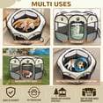 thumbnail image 5 of Portable Octagonal Pet Playpen | Foldable For Dogs & Cats - Durable Oxford Cloth With Removable Zipper, 360° Ventilation, Indoor/Outdoor Use, Travel & Camping, Brown M, 5 of 7
