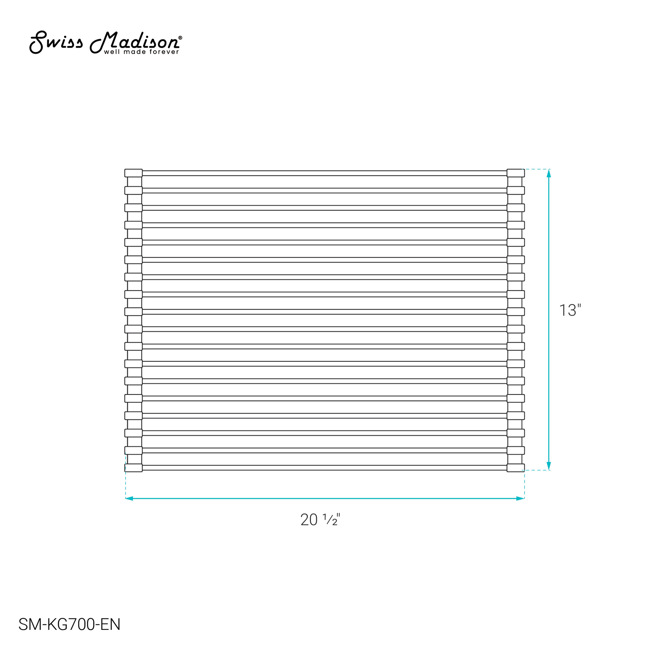 20 x 12 " Kitchen Sink Grid, Green