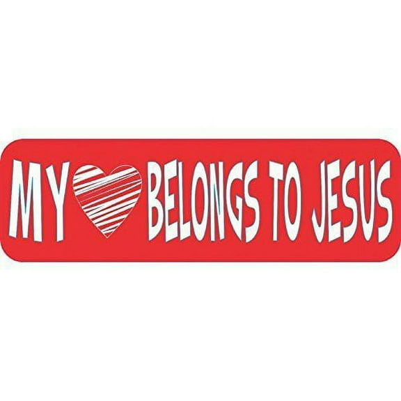 10in x 3in My Heart Belongs to Jesus Vinyl Bumper Stickers Decals Car Sticker Decal
