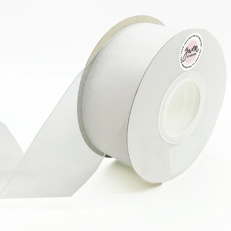 UPC: 0810056348236 | White Sheer Organza Ribbon for Crafts and Wedding  1.5  x 50 Yards by Gwen Studios