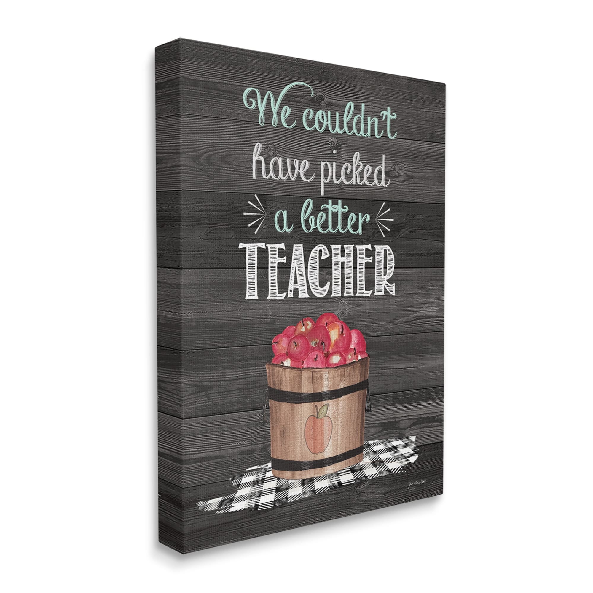 Stupell Couldn't Have Picked A Better Teacher Apples Food & Beverage Painting Gallery Wrapped Canvas Print Wall Art