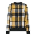 thumbnail image 5 of Stichou Shackets for Women 2025 Fashion Casual Zip Up Flannel Plaid Jackets Long Sleeve Baggy Outwear Coat Fall Clothes Yellow L, 5 of 5