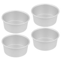 Minkissy 4Pcs Small Round Cake Pans Set Aluminum Baking Molds for Kitchen Use Silver