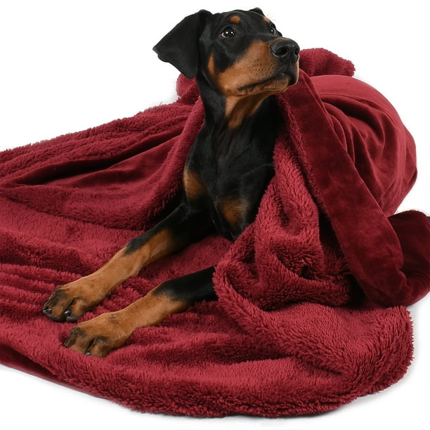 Dog Blankets for Large Dogs,Super Soft Warm Sherpa Fleece Plush Doggie