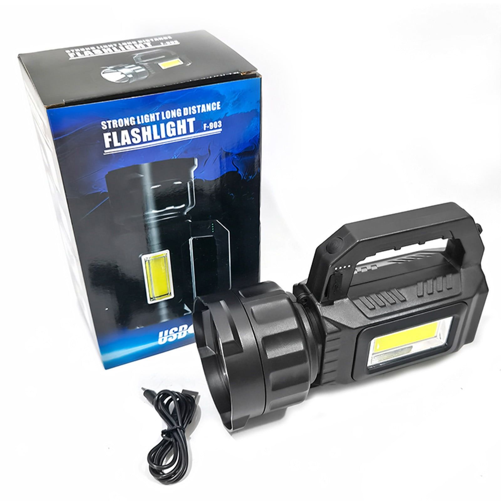 Rechargeable LED Flashlight - 180 Lumens Super Bright, 3 Modes, USB Charging, IP66 Waterproof, Aluminum Alloy for Camping, Home, Outdoor Use