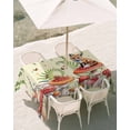 thumbnail image 3 of 60x102 Inch Outdoor Tablecloth with Umbrella Hole Zipper Rectangle Mushroom Fox Rectangular Tablecloths Outside Waterproof Green Leaf Butterfly Red Retro Plant Patio Table Cover for Picnic Party, 3 of 8