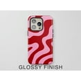 thumbnail image 2 of Red & Pink Swirl Tough Phone Case – Custom Wavy Abstract Retro Aesthetic Protective Cover for iPhone 17/16/15/14/13 Pro Max, Samsung Galaxy S25/S24/S49, 2 of 5