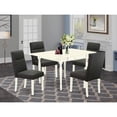 thumbnail image 3 of East West Furniture Monza 5-piece Wood Dining Set in White/Dark Gotham Gray, 3 of 3