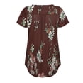 thumbnail image 6 of USSUMA Plus Size Pleated Flowy Summer Tops for Women 2022 Trendy Floral Print Button Womens Tunic Tops V Neck Basic Shirts Tees Short Sleeve Dressy Blouses for Women, 6 of 6