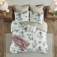 thumbnail image 4 of Noaman 7-Piece Seersucker Comforter Set with Throw Blanket, Taupe/Blush Floral Print, King/Cal King Size, 4 of 21